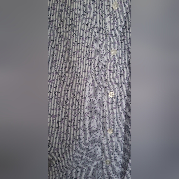 CROFT AND BARROW Cotton Womens Plus L Purple Floral Button Up Top Shirt Blouse - Picture 7 of 7